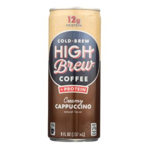 High Brew Coffee Cold Brew Coffee, Creamy Cappuccino, Case Of 12, 8 Fl Oz