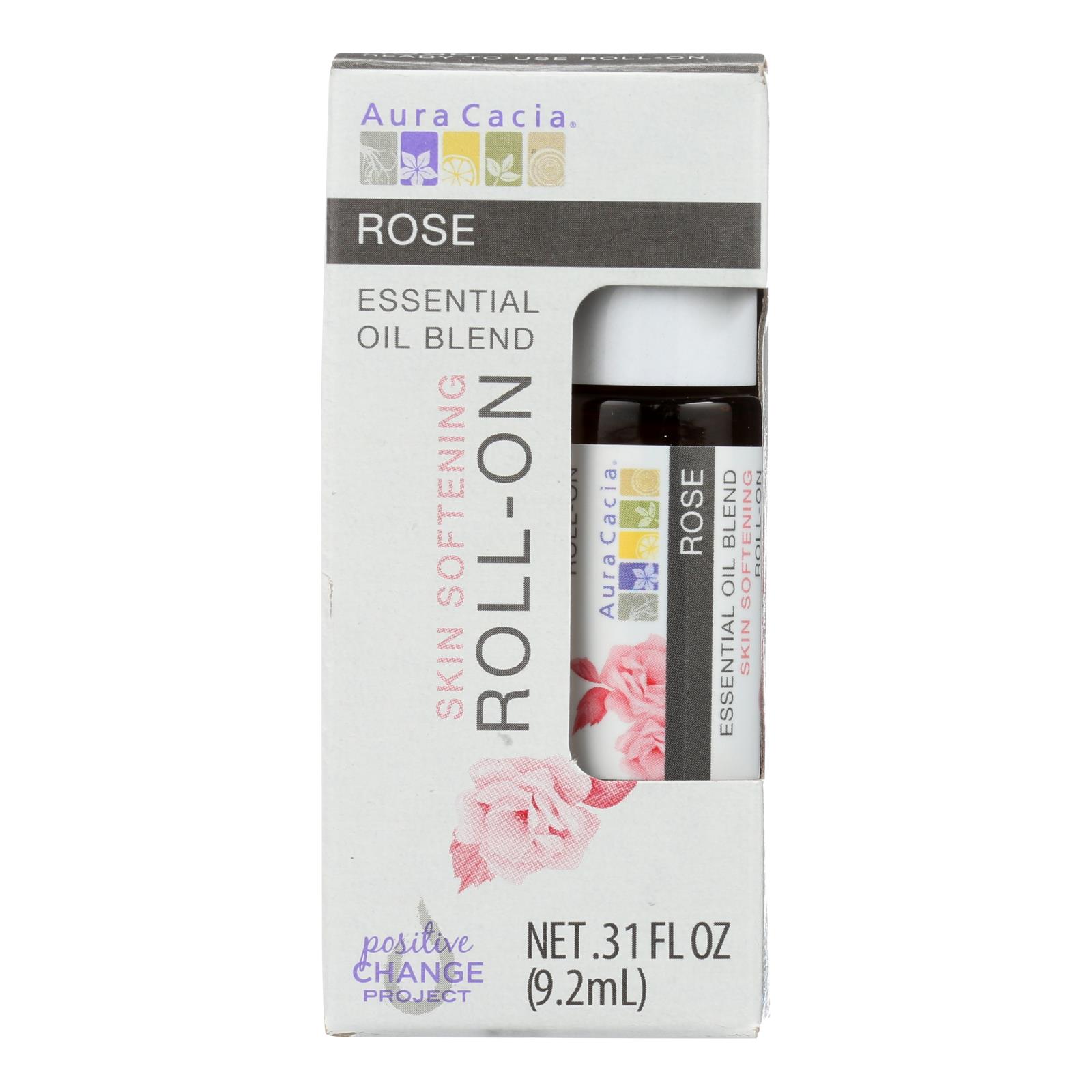 Aura Cacia, Roll On Essential Oil, Rose, Case Of 4, .31 Fl Oz