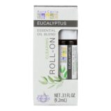 Aura Cacia, Roll On Essential Oil, Eucalyptus, Case Of 4, .31 Oz