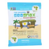 Seasnax Organic Premium Roasted Seaweed Snack, Original, Case Of 16, 0.54 Oz.