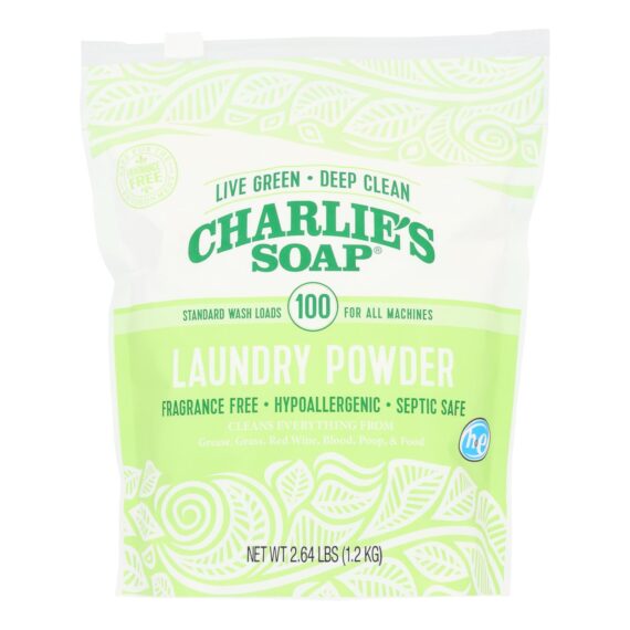 Charlies Soap Laundry Detergent, 100 Loads, Powder, 2.64 Lb, Case Of 6