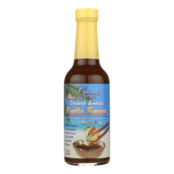 Coconut Secret, Coconut Aminos Garlic Sauce, Case Of 12, 10 Fl Oz.