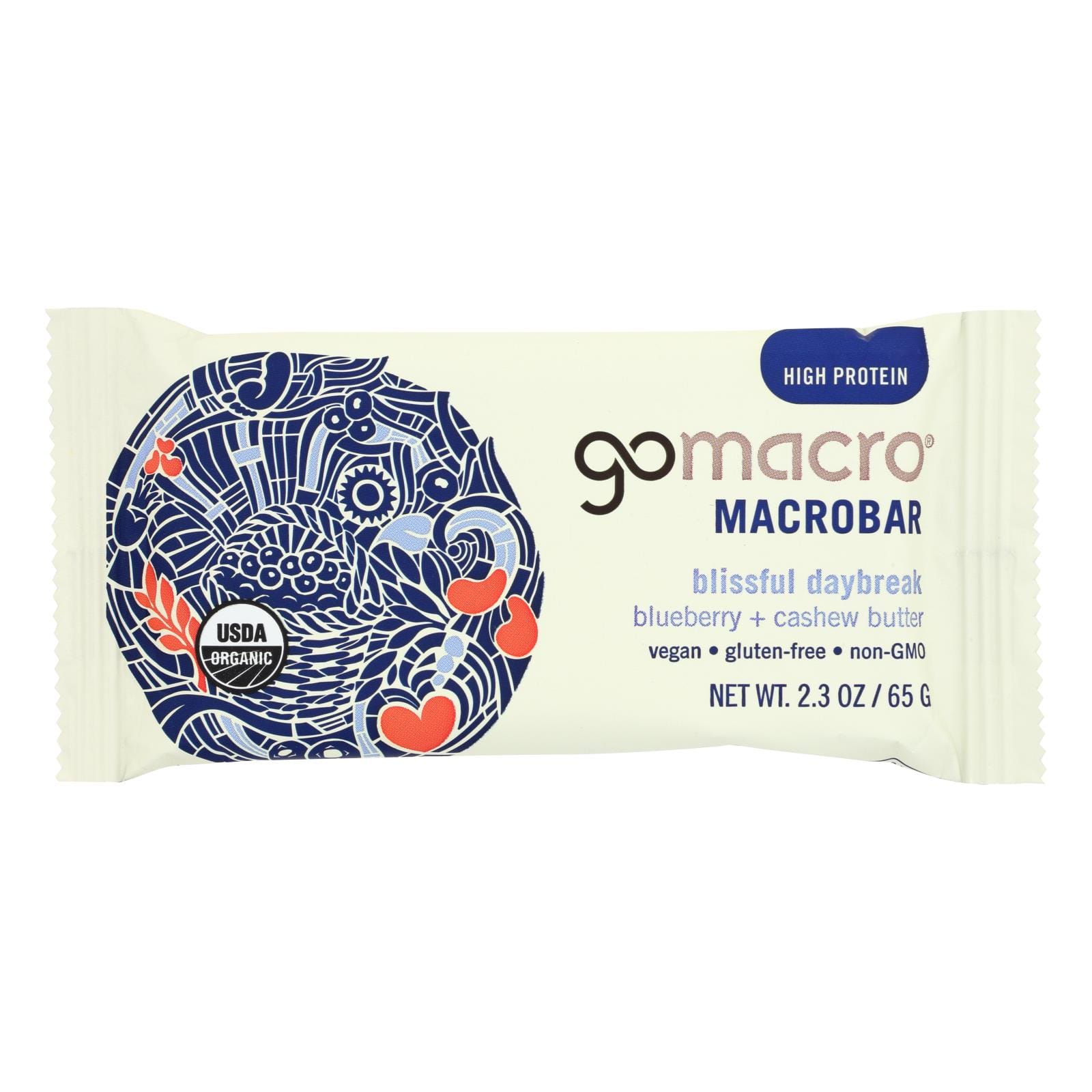 Gomacro Bar, Organic, Bberry, Cashew Butter, Case Of 12, 2.3 Oz