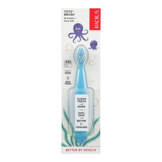 Radius, Totz Toothbrush 18+ Months, Extra Soft, Clear Sparkle, Case Of 6