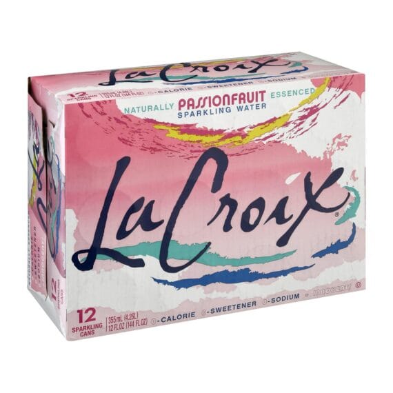 Lacroix Sparkling Water, Passionfruit, Case Of 2, 12/12 Fl Oz