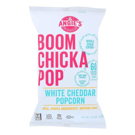 Angie's Kettle Corn Boom Chicka Pop White Cheddar Popcorn, Case Of 12, 4.5 Oz.
