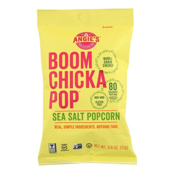 Angie's Kettle Corn Boom Chicka Pop Sea Salt Popcorn, Case Of 24, 0.6 Oz.