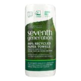 Seventh Generation Paper Towels, White, 156 Sheet Roll, Case Of 24
