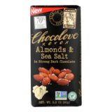 Chocolove Xoxox, Bar, Almond, Sea Salt, 70% Dark Chocolate, Case Of 12, 3.2 Oz