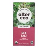 Alter Eco Americas Organic Chocolate Bar, Deep Dark Sea Salt, 2.82 Oz Bars, Case Of 12