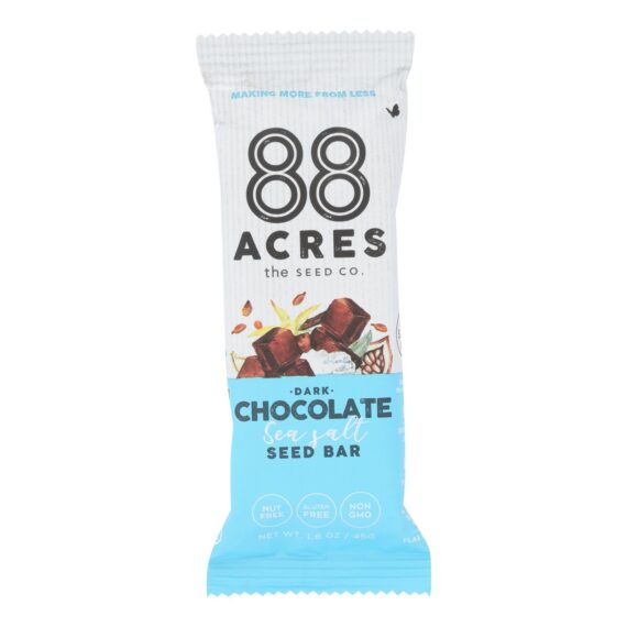 88 Acres, Bars, Chocolate And Sea Salt, Case Of 9, 1.6 Oz.