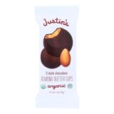 Justin's Nut Butter Almond Butter Cups, Dark Chocolate, Case Of 12, 1.4 Oz.