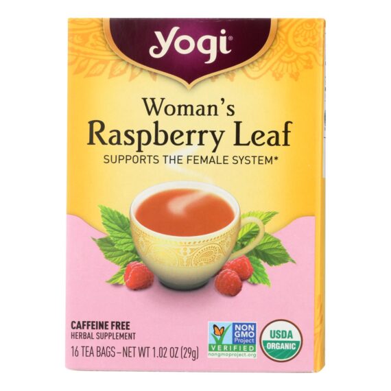 Yogi Organic Woman's Herbal Tea Raspberry Leaf, 16 Tea Bags, Case Of 6