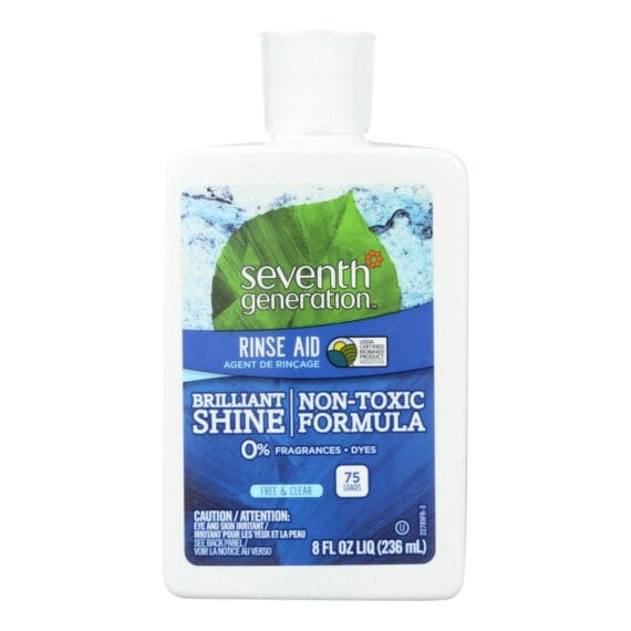 Seventh Generation Dish Rinse Aid, Free And Clear, 8 Oz, Case Of 9