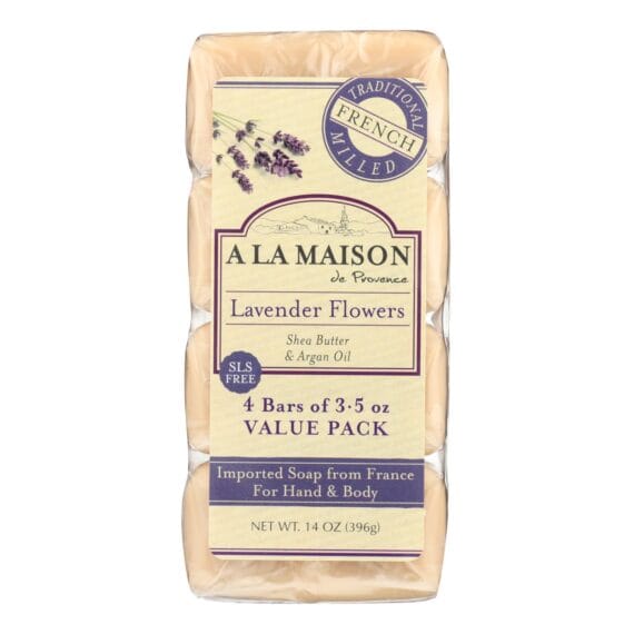 A La Maison, Bar Soap, Lavender Flowers, Value 4 Pack