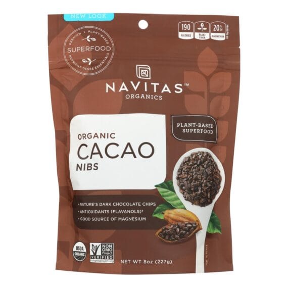 Navitas Naturals Cacao Nibs, Organic, Raw, 8 Oz, Case Of 12