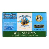 Henry And Lisa's Natural Seafood Wild Sardines In Extra Virgin Olive Oil, Case Of 12, 4.25 Oz.