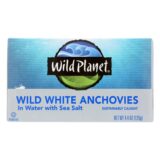 Wild Planet White Anchovies, In Water, Case Of 12, 4.4 Oz