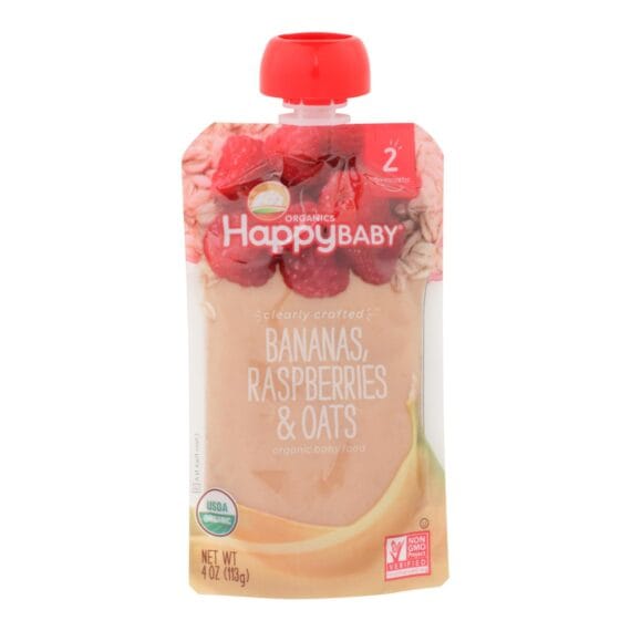 Happy Baby Happy Baby Clearly Crafted, Bananas Raspberries And Oats, Case Of 16, 4 Oz. - Image 2