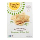Simple Mills Rosemary And Sea Salt Almond Flour Crackers, Case Of 6, 4.25 Oz.