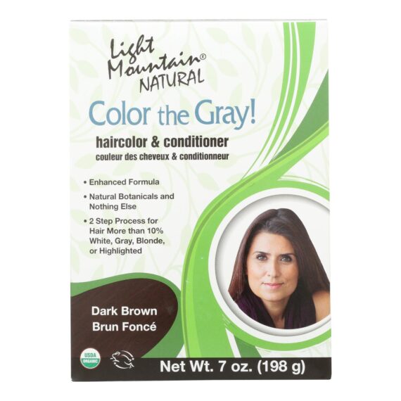 Light Mountain Hair Color, Color The Gray! Dark Brown, Case Of 1, 7 Oz.