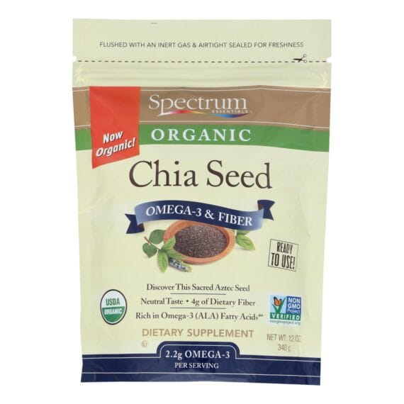 Spectrum Essentials Organic Chia Seeds, Omega-3 And Fiber, 12 Oz