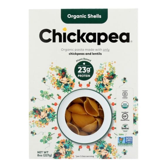 Chickapea Pasta, Pasta, Shells, Case Of 6, 8 Oz.