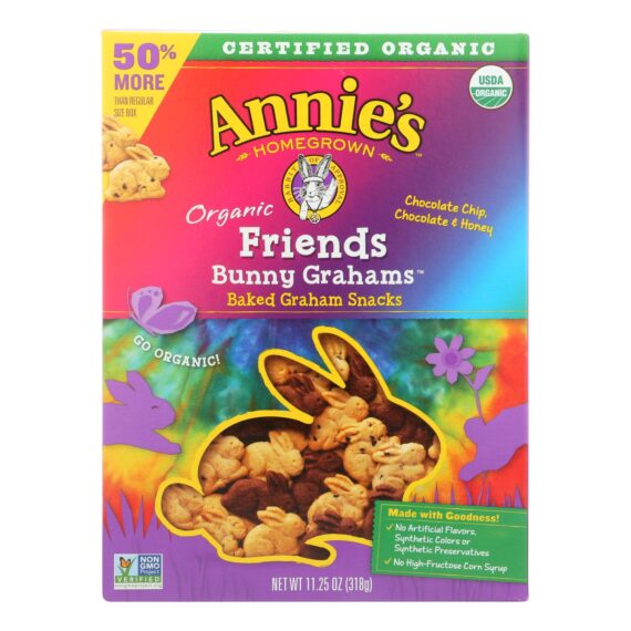 Annie's Homegrown Bunny Grahams, Organic, Friends, Case Of 6, 11.25 Oz