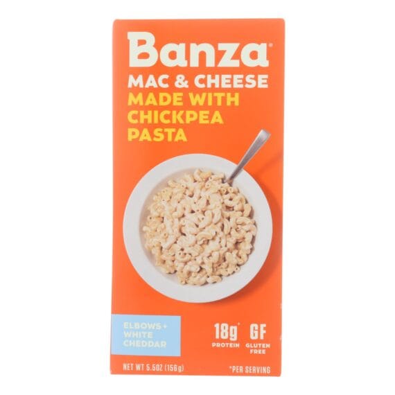 Banza, Chickpea Pasta Mac And Cheese, White Cheddar, Case Of 6, 5.5 Oz.