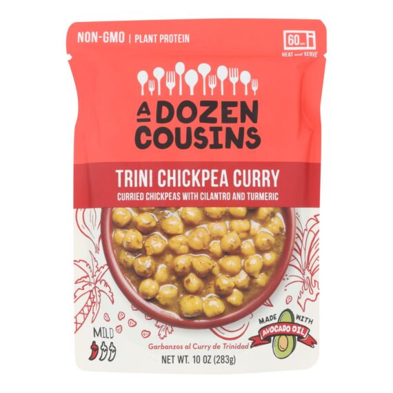 A Dozen Cousins, Ready To Eat Beans, Trini Chickpea Curry, Case Of 6, 10 Oz.