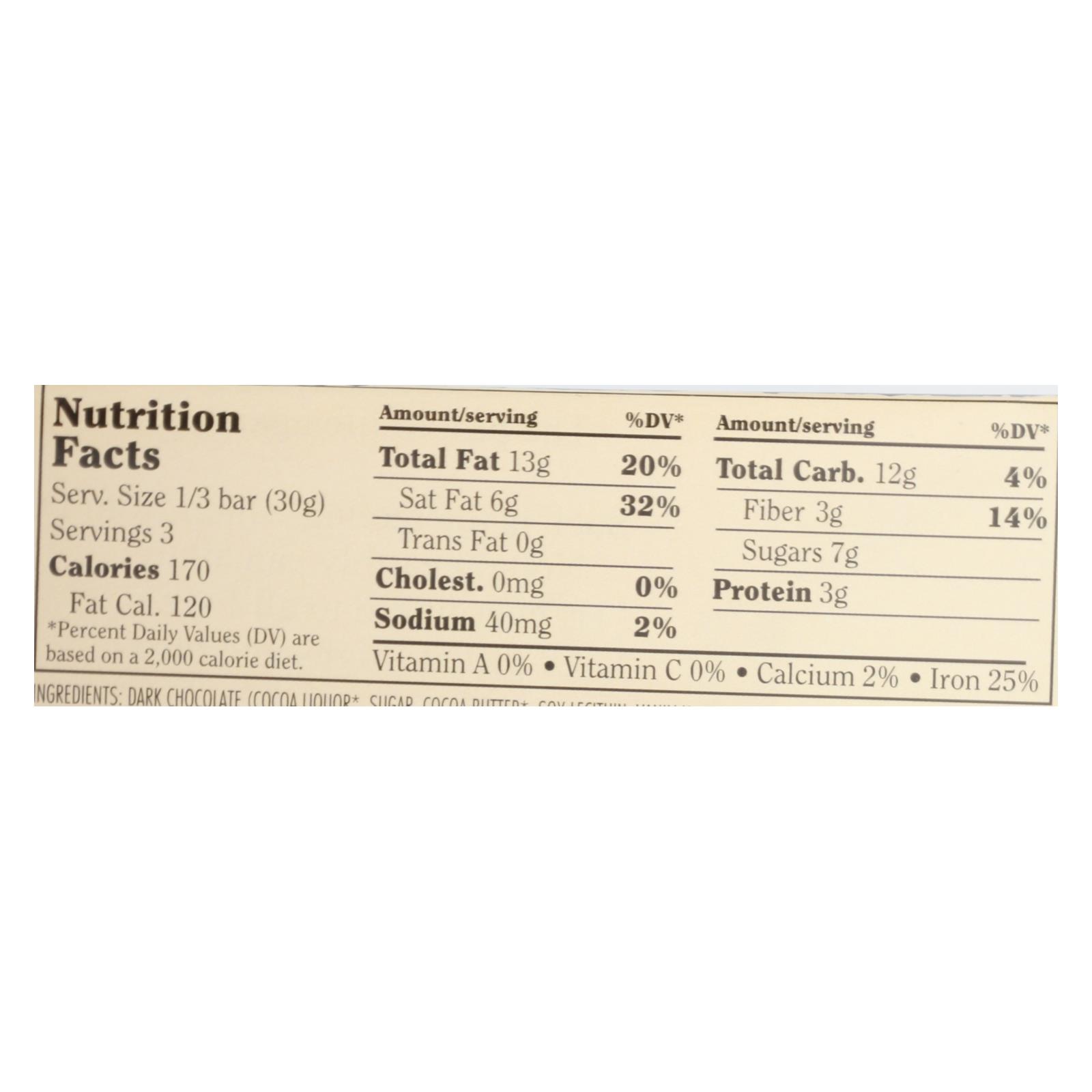 Chocolove Xoxox, Bar, Almond, Sea Salt, 70% Dark Chocolate, Case Of 12, 3.2 Oz - Image 3