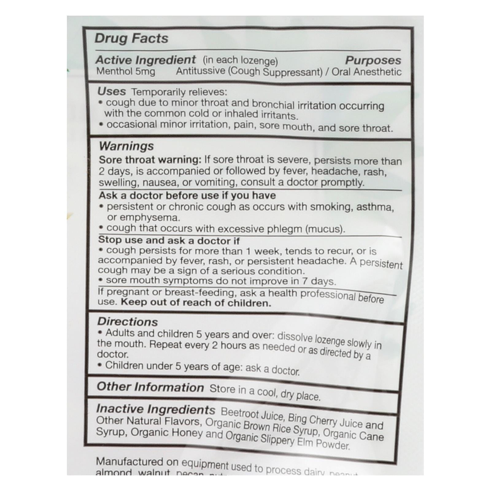 Quantum Research Organic Cough Relief Lozenges, Bing Cherry, 18 Count - Image 2