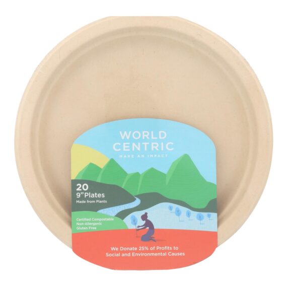 World Centric Fiber Plate, Case Of 12, 20 Count