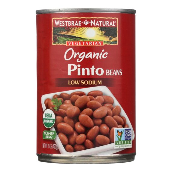 Westbrae Foods Organic Pinto Beans, Case Of 12, 15 Oz.