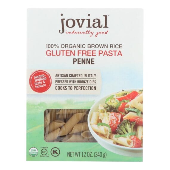 Jovial, Pasta, Organic, Brown Rice, Penne Rigate, 12 Oz, Case Of 12