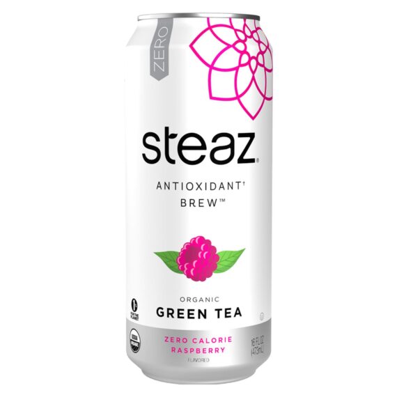 Steaz Zero Calorie Green Tea, Raspberry, Case Of 12, 16 Fl Oz. - Image 3