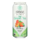 Steaz Zero Calorie Green Tea, Peach Mango, Case Of 12, 16 Fl Oz.