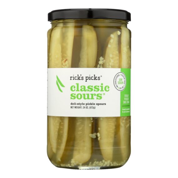 Rick's Picks Classic Sours Pickles, Case Of 6, 24 Oz.