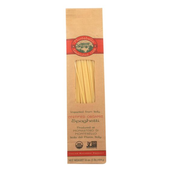 Montebello Organic Pasta, Spaghetti, Case Of 12, 1 Lb.