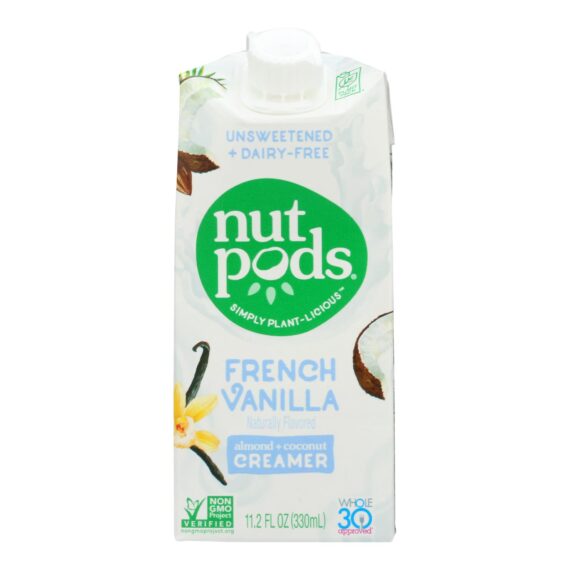 Nutpods, Non-dairy Creamer French Vanilla Unsweetened, Case Of 12, 11.2 Fl Oz.