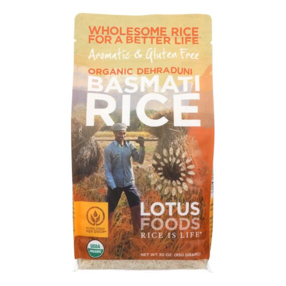 Lotus Foods Organic Rice, Jasmine, Case Of 6, 30 Oz