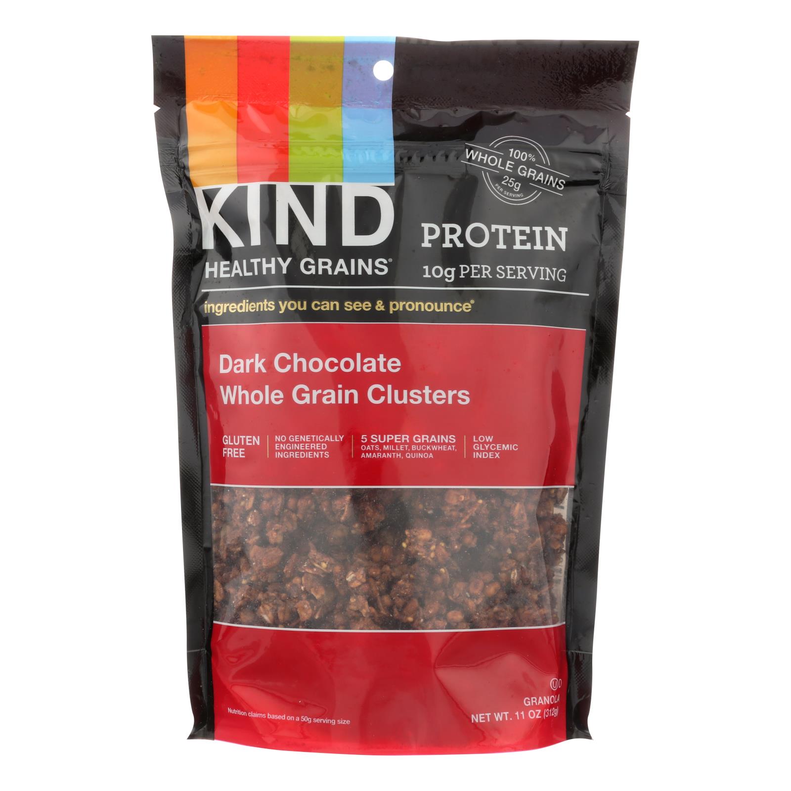 Kind Dark Chocolate Whole Grain Clusters, Case Of 6, 11 Oz.