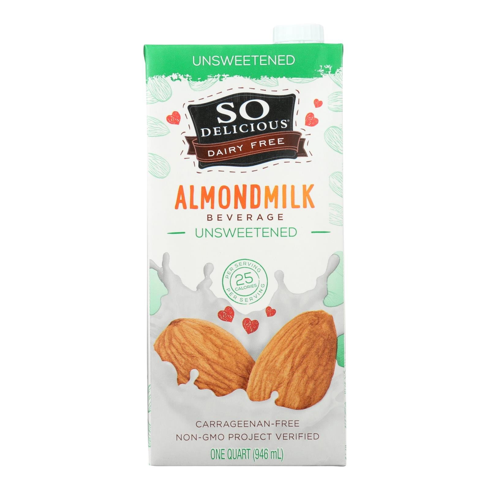 So Delicious Dairy Free Almond Milk Beverage,unsweetened, Case Of 6, 32 Fl Oz