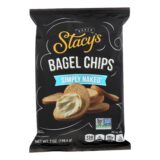 Stacy's Pita Chips Bagel Chips, Simply Naked, Case Of 12, 7 Oz