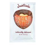 Justin's Nut Butter Squeeze Pack, Hazelnut Butter, Chocolate , Case Of 10, 1.15 Oz.
