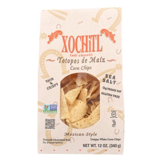 Xochitl Corn Chips, White Corn, Case Of 10, 12 Oz.
