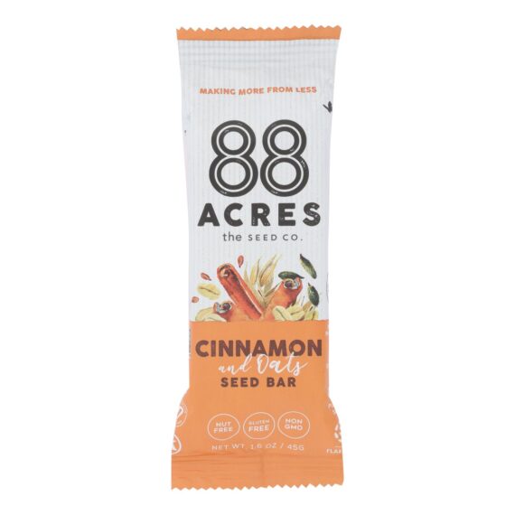 88 Acres, Seed Bars, Oats And Cinnamon, Case Of 9, 1.6 Oz.