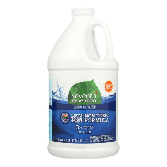 Seventh Generation Chlorine Free Bleach, Free And Clear, Case Of 6, 64 Fl Oz.