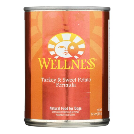 Wellness Pet Products Dog Food, Turkey And Sweet Potato Recipe, Case Of 12, 12.5 Oz.