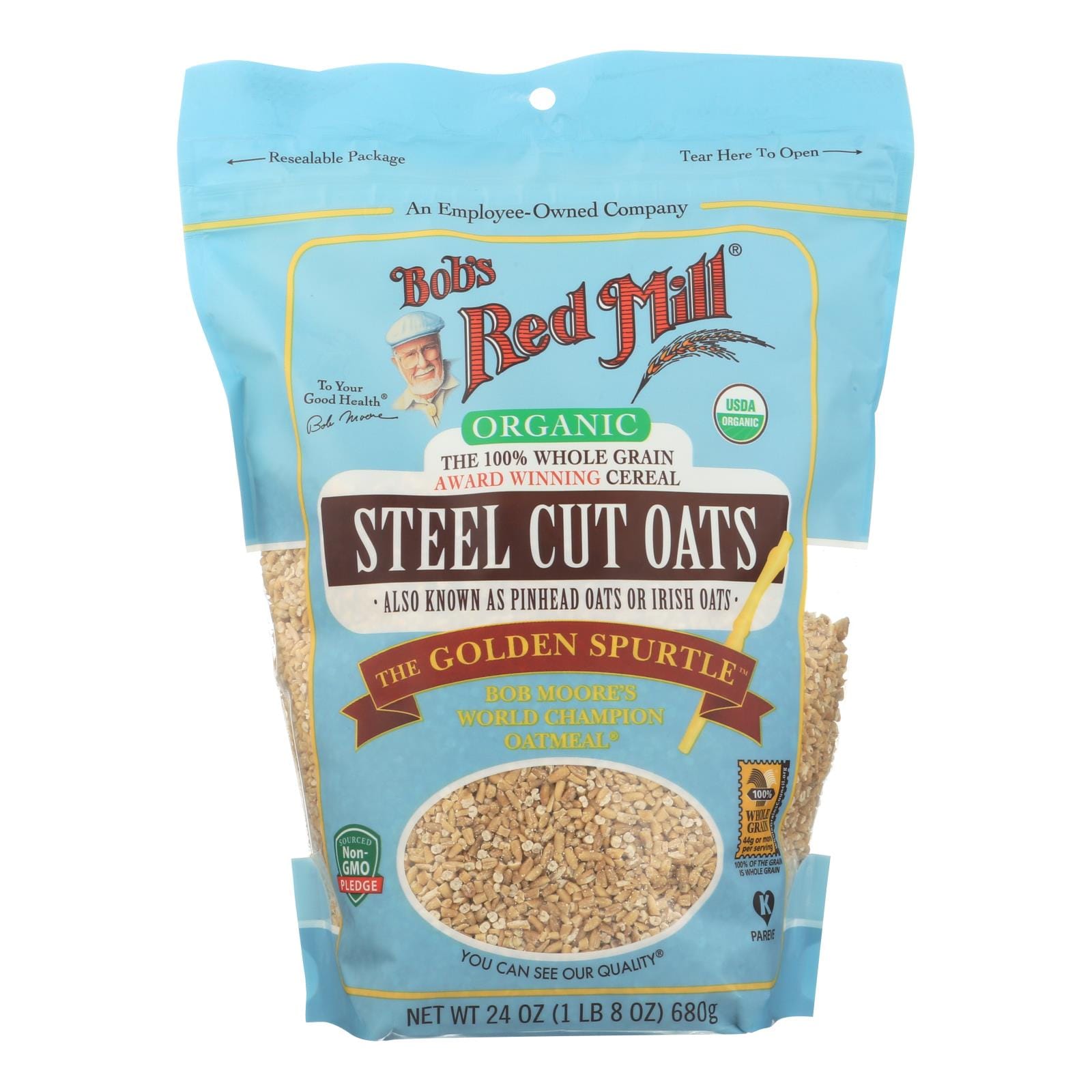 Bob's Red Mill, Oats, Organic Steel Cut Oats, Case Of 4, 24 Oz.